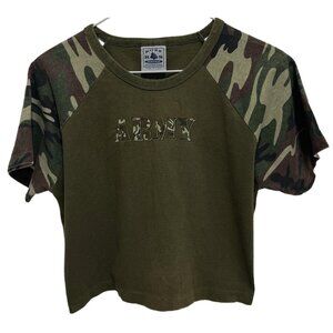 0551 Ross Sportswear USA 80's Rare Vintage Camo Crop Tee